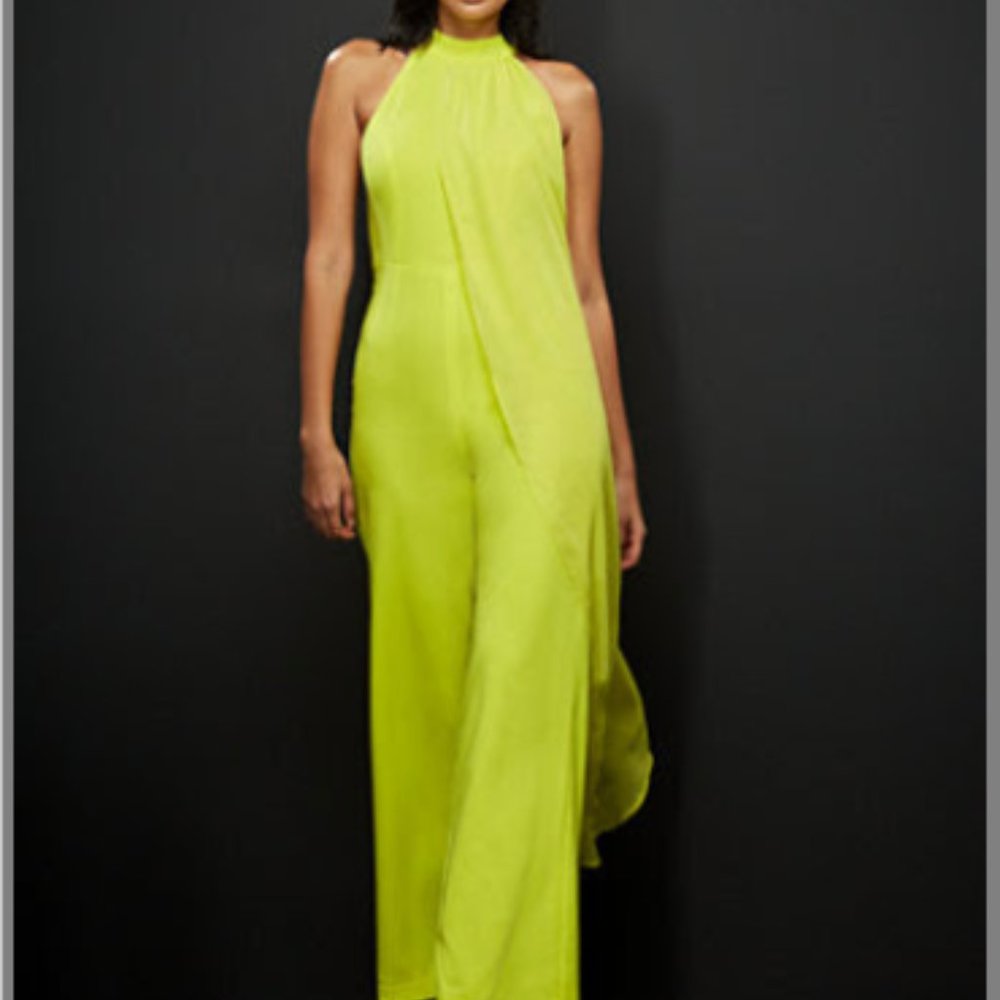 New York & Company Women Yellow Sleeveless Jumpsuit